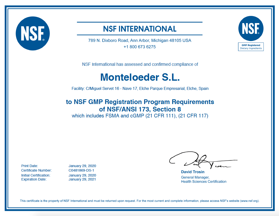 Certificado Gmp Nfs Monteloeder