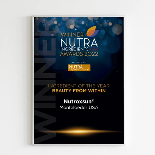 Nutroxsun® wins INGREDIENT OF THE YEAR in “Beauty from within” category at Nutralngredients- USA Awards 2022
